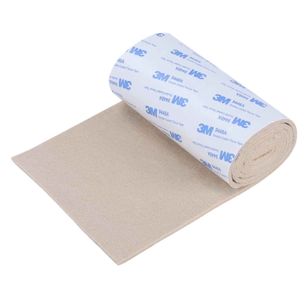 Felt Furniture Pads, Non Slip Self Adhesive Cuttable Felt Tape Beige Heavy Duty Felts Strip Roll for Protecting Hardwood Floors Chair Wall Protector (40 x 5 x 0.12 Inch)